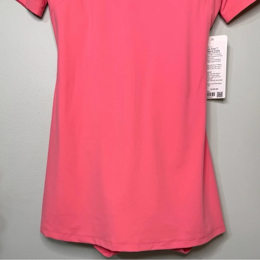 Lululemon Align Short Sleeve Dress Athletic Mini Dress Sakura Pink 10 12 NWT - Picture 5 of 15